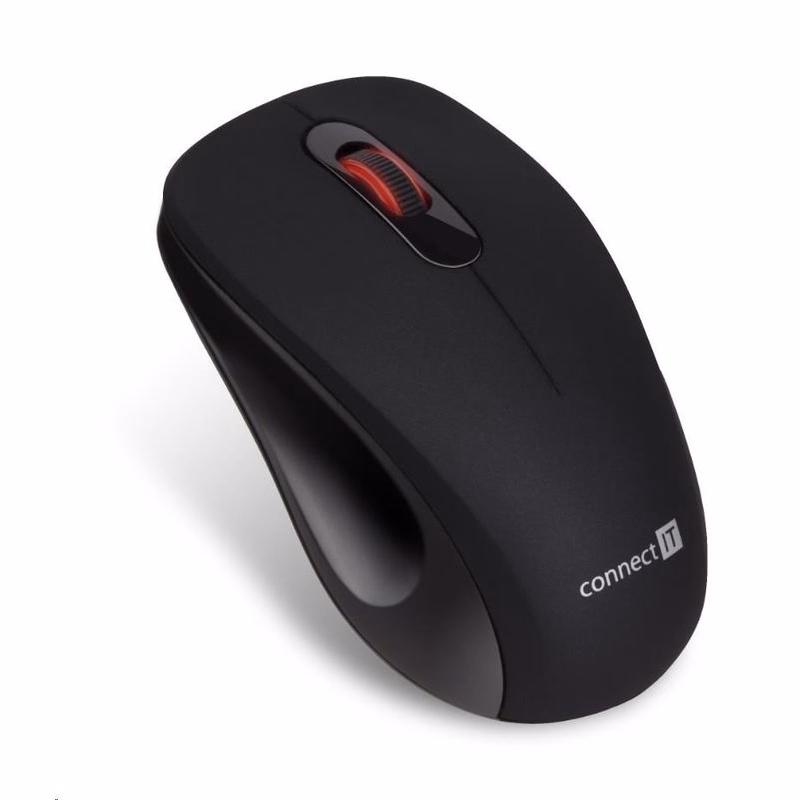CONNECT IT "MUTE" bezdrôtová optická tichá myš, USB, (+ 1x AA batéria zadarmo), čierna