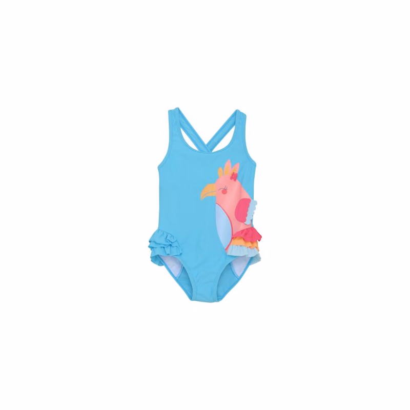 Dievčenské plavky COLOR KIDS Swimsuit W. Application 7452-River Blue