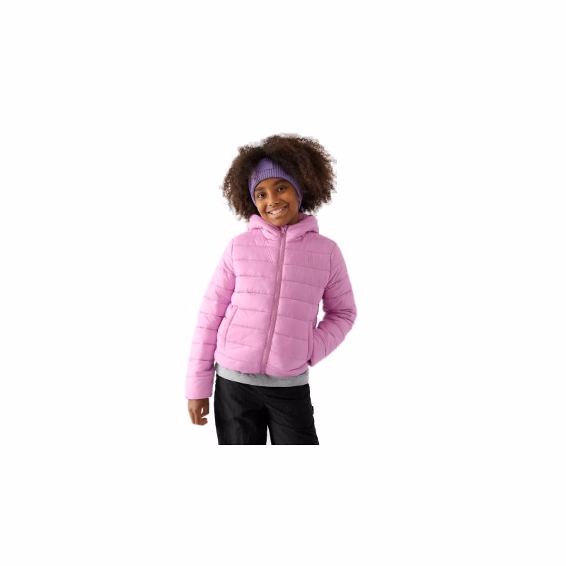 Dievčenská bunda 4F JUNIOR DOWN JACKET-JWAW24TDJAF449-54S-PINK