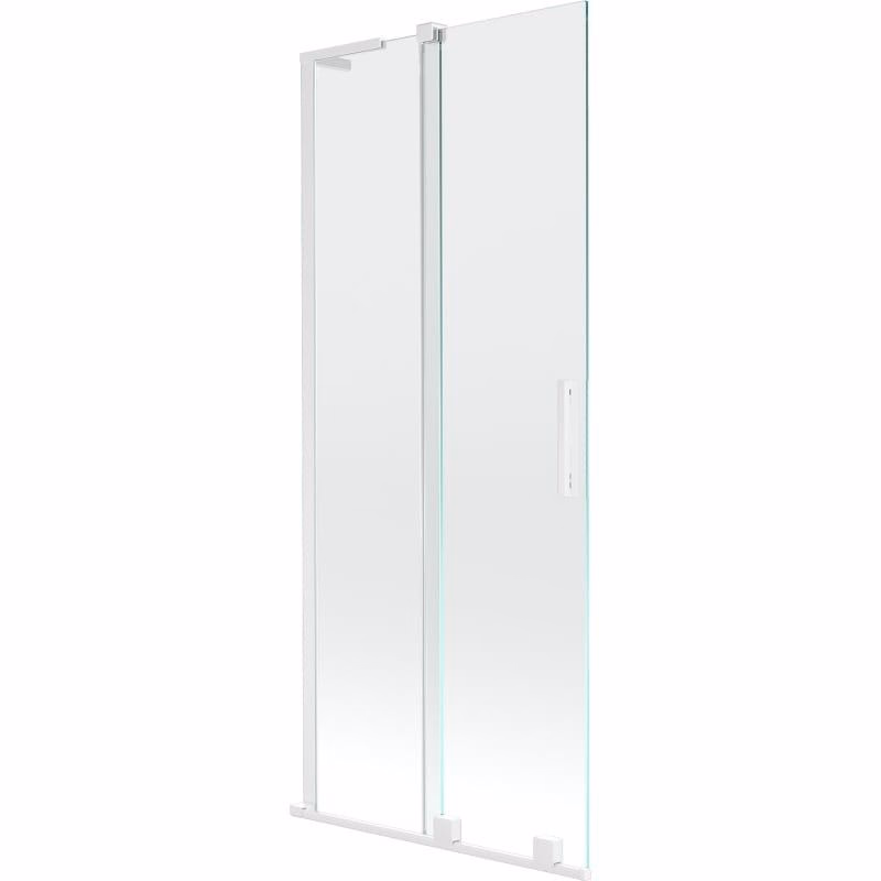 MEXEN/S - Velar L dvojkrídlová posuvná vaňová zástena 85 x 150, transparent, biela 896-085-003-01-20