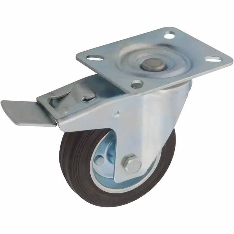 Pojazdné čierne koleso 100 mm/100 kg, otočná doska