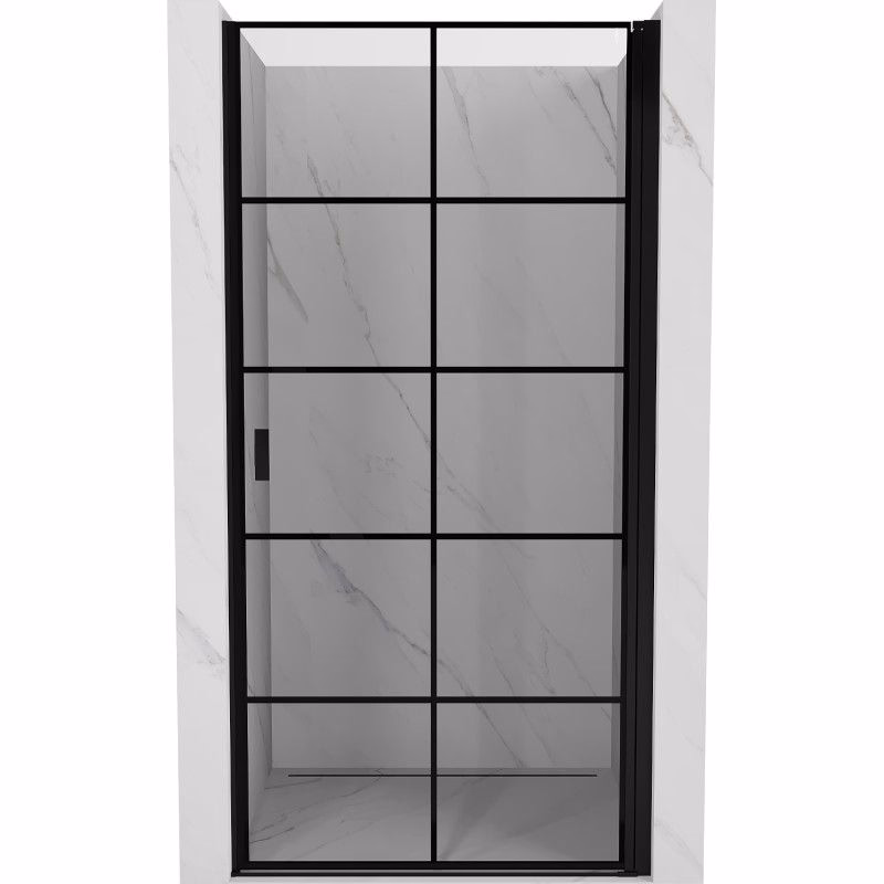 MEXEN - MIST dverná časť (1d) 100x200 cm 6mm čierna, dekor, pravé 8A2-100-000-70-77-P
