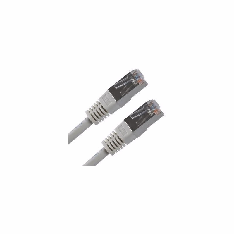 Síťový LAN kábel FTP patchcord, Cat.5e, RJ45 samec - RJ45 samec, 5 m, tienený, sivý, economy