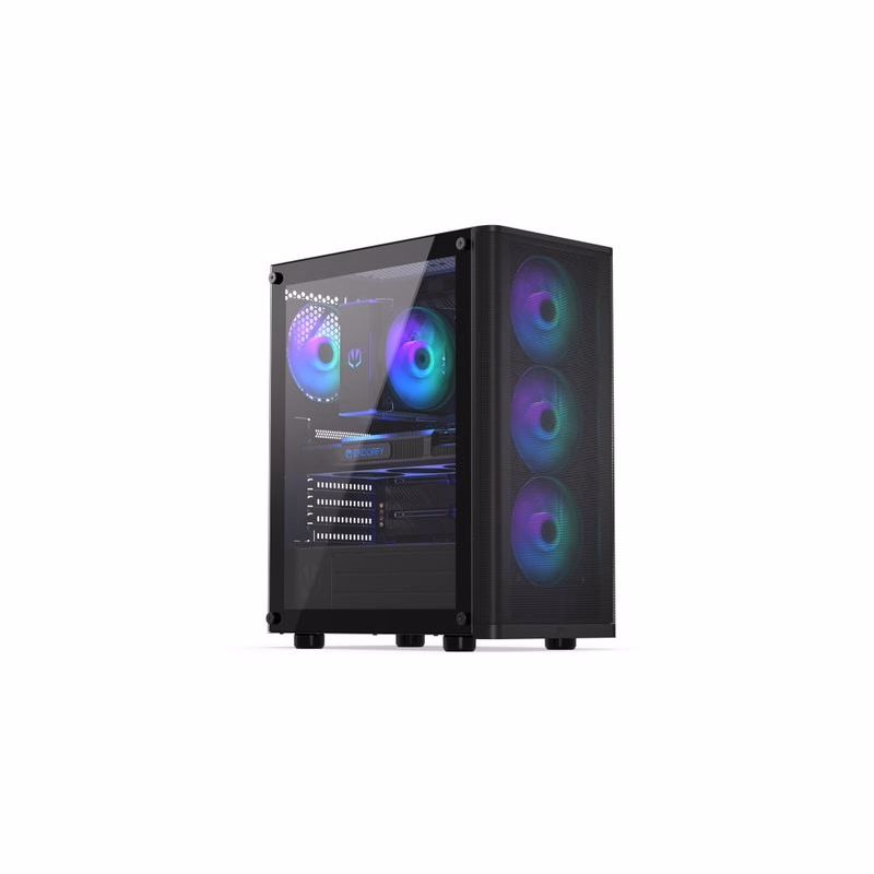 ENDORFY Case Ventum 200 ARGB, Priehľadná bočnica, ATX, 4x120mm ARGB Fan, čierna