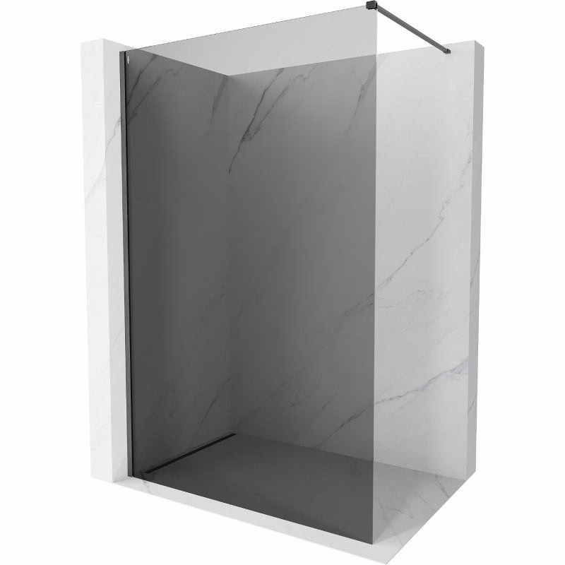MEXEN/S - Kyoto-X Sprchová zástena WALK-IN 110 x 200, grafit 10 mm, grafit kartáčovaná 800-110-101-66-40-X