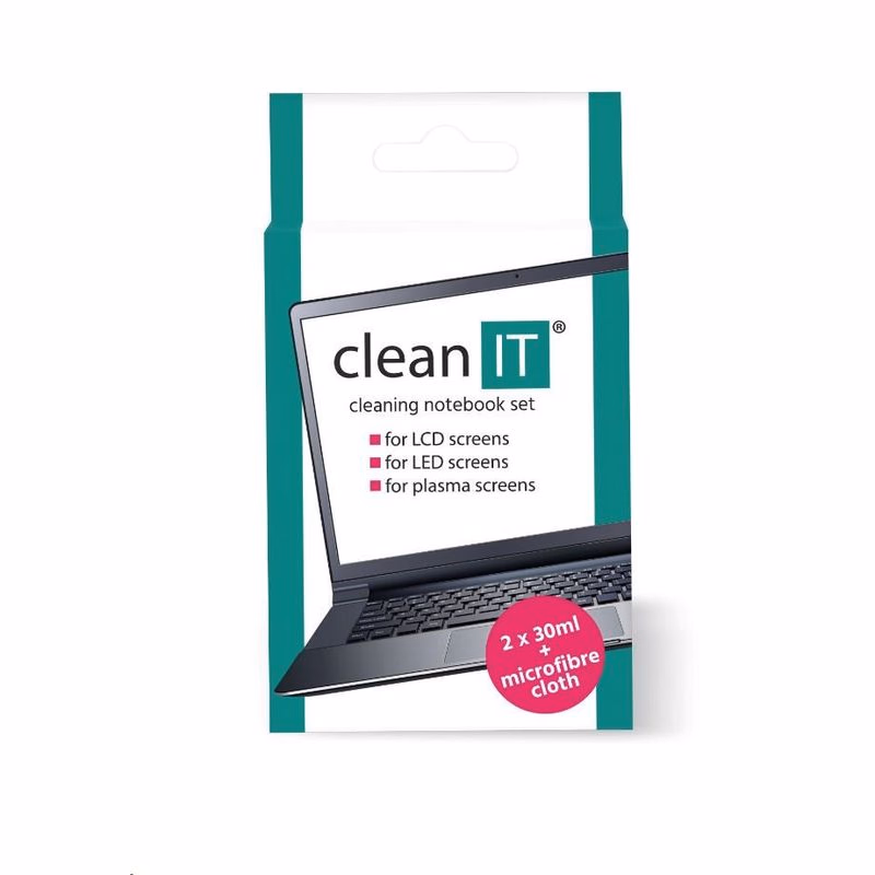 CLEAN IT čistiaci roztok na obrazovky s utierkou, 2x30ml