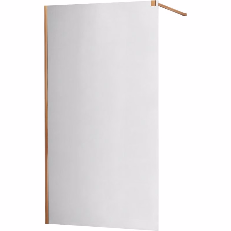 MEXEN/S - KIOTO Sprchová zástena WALK-IN 90x200 cm 8 mm, ružové zlato, zrkadlové sklo 800-090-101-60-50