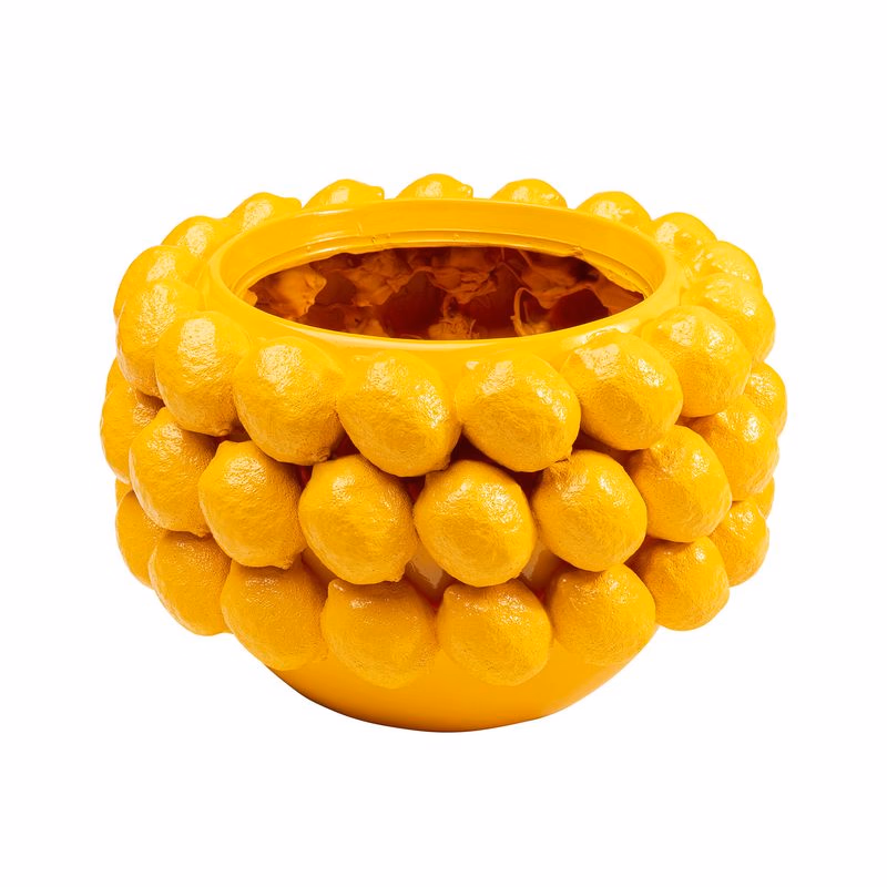 Lemon dekoračný kvetináč žltý
