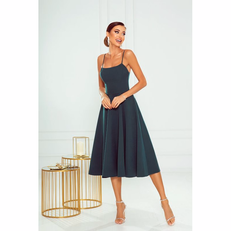 Warsaw Dress Smaragdové midi šaty na ramienka Veľkosť: M