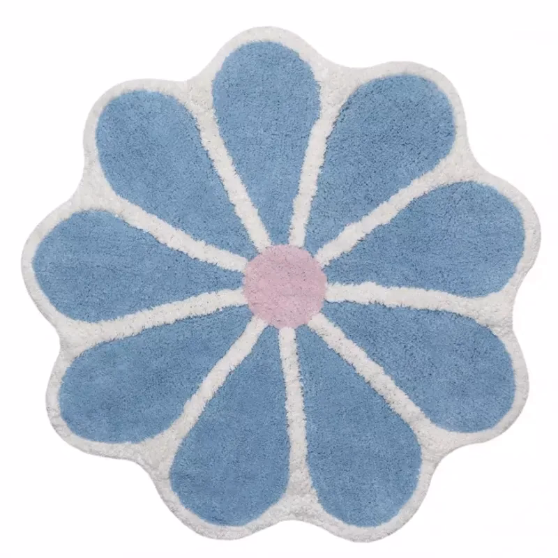 Kúpeľňový koberček Fi 70cm modrý Cotton Floral