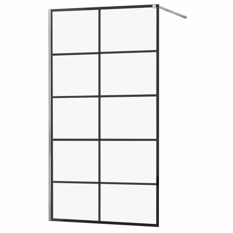 MEXEN/S - KIOTO Sprchová zástena WALK-IN 90x200 cm 8 mm, chróm, čierny vzor 1 800-090-101-01-77