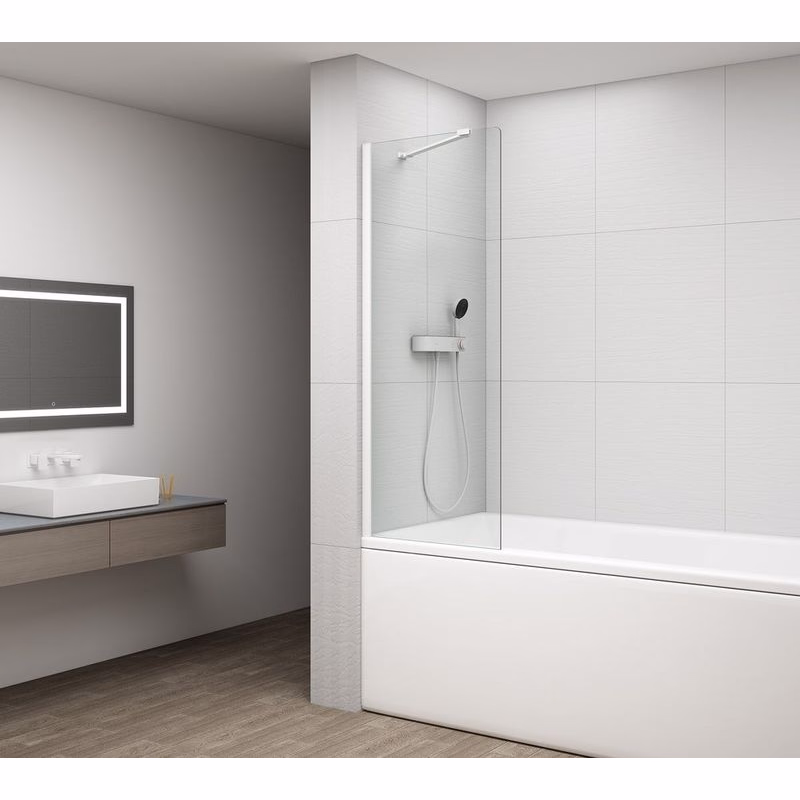 POLYSAN - FISA vaňová zástena 600x1500, biela mat, číre sklo FS1062-W
