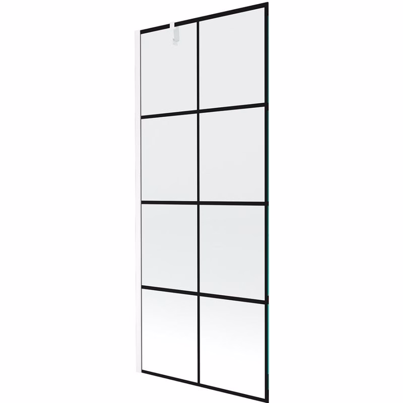 MEXEN/S - Next vaňová zástena FIX 80x150, čierny dekor, biela 895-080-000-00-77-20