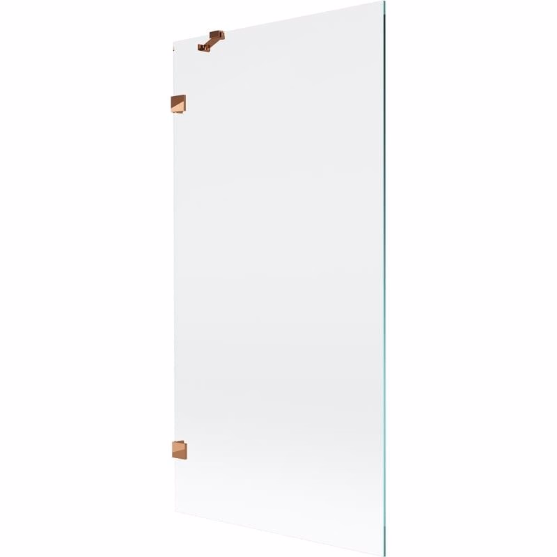 MEXEN/S - Lunar vaňová zástena FIX 90 x 150, transparent, ružové zlato 897-090-000-60-00