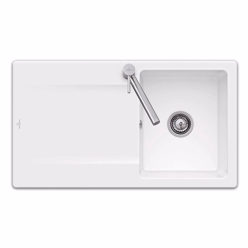 VILLEROY & BOCH VILLEROY & BOCH - Keramický drez Siluet 50 Stone white nástavný 900 x 510 bez excentra 333501RW