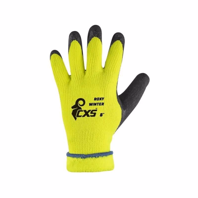 Rukavice CXS ROXY WINTER, zimné, máčané v latexe, čierno-žlté, vel. 10