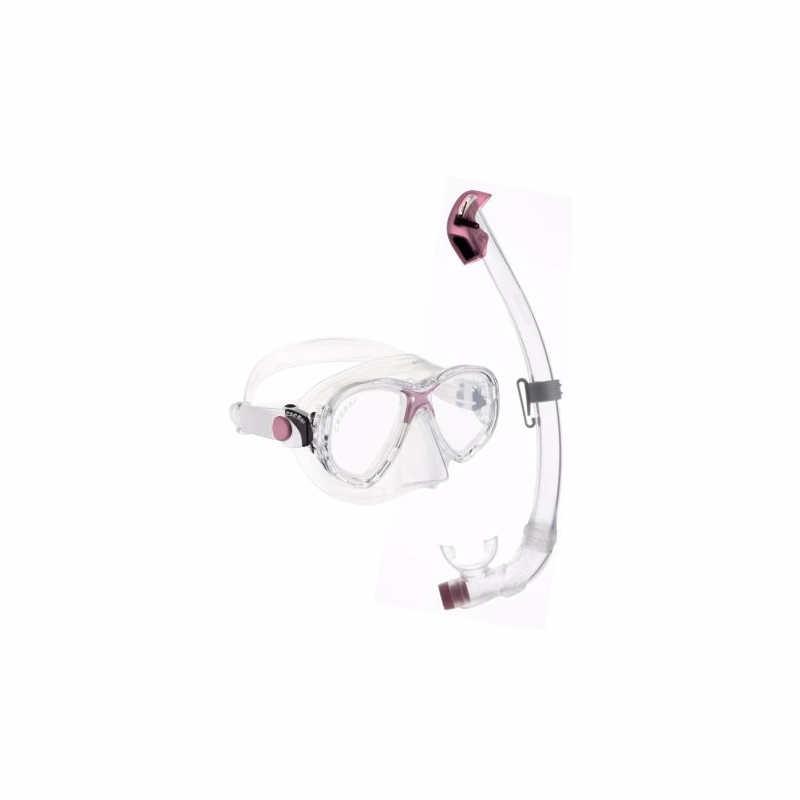 Juniorský potápačský šnorchlovací set CRESSI MAREA JUNIOR + SEAL DRY JUNIOR COMBO CLEAR PINK