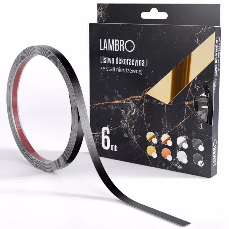 Samolepiaca dekoratívna lišta v rolke 1 cm čierna 6 bm mat