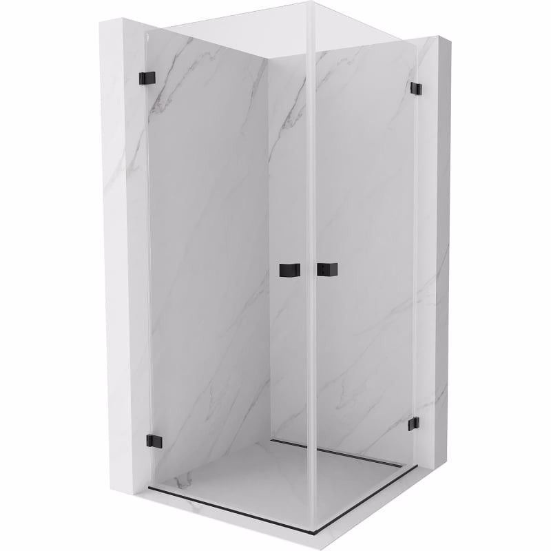 MEXEN/S - Lunar-B Duo sprchovací kút dvere krídlové 95 x 95, transparent, čierna 832-095L-095P-70-00