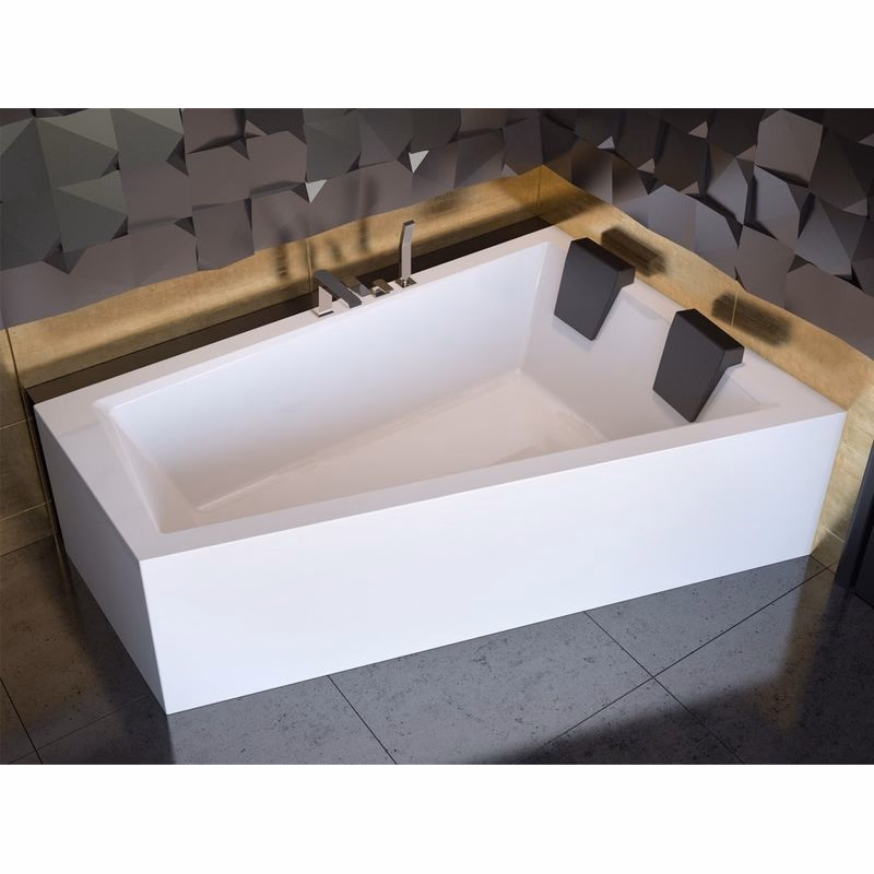 BESCO - Asymetrická vaňa INTIMA DUO - Nožičky k vani - Bez nožičiek, Rozmer vane - 170 × 125 cm, Spôsob prevedenia - Pravé VANINTID17P