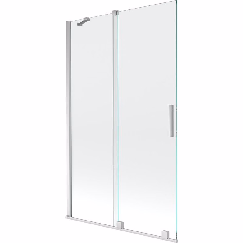 MEXEN/S - Velar Dvojkrídlová posuvná vaňová zástena 110 x 150, transparent, chróm 896-110-000-01-01