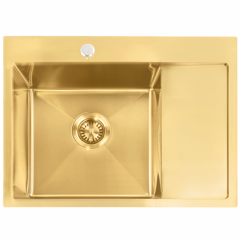 REA REA - Oceľový drez Fín BRUSH GOLD ZLE-06013