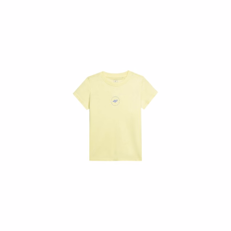 Dievčenské tričko s krátkym rukávom 4F JUNIOR TSHIRT-JWSS24TTSHF1111-72S-LEMON