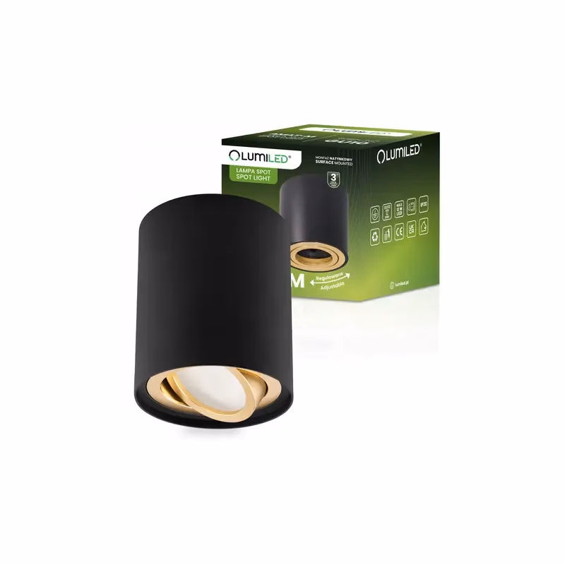 Stropné bodové svietidlo Amat 84 mm Black/Gold O K1