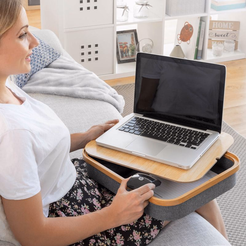 Prenosný stolík na notebook s odkladacou priehradkou