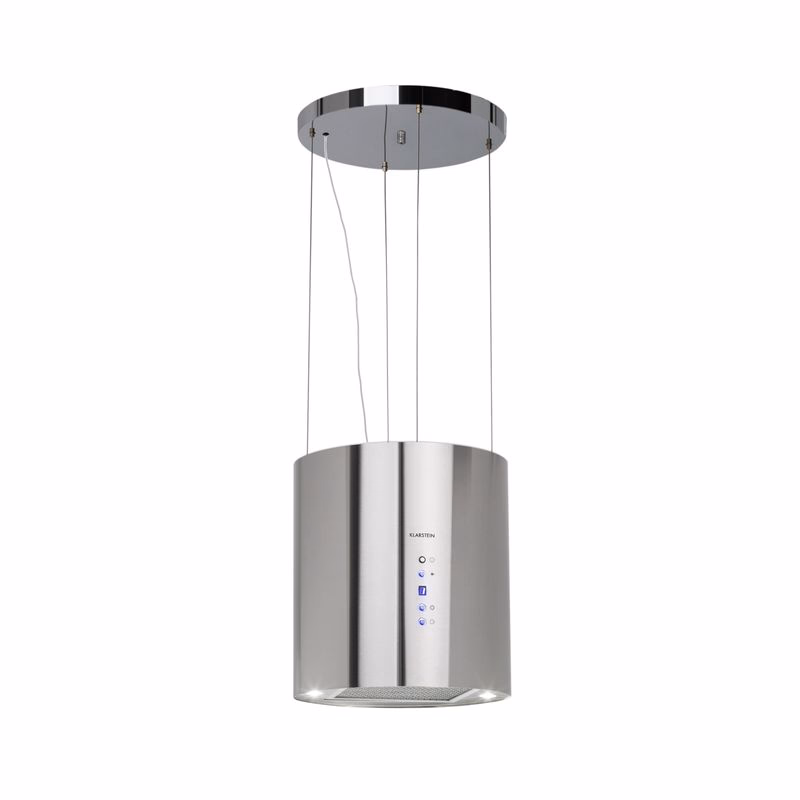 Klarstein Barett, digestor, 35 cm, ostrovčekový, 522 m³/h, LED, filter s aktívnym uhlím, nehrdzavejúca oceľ
