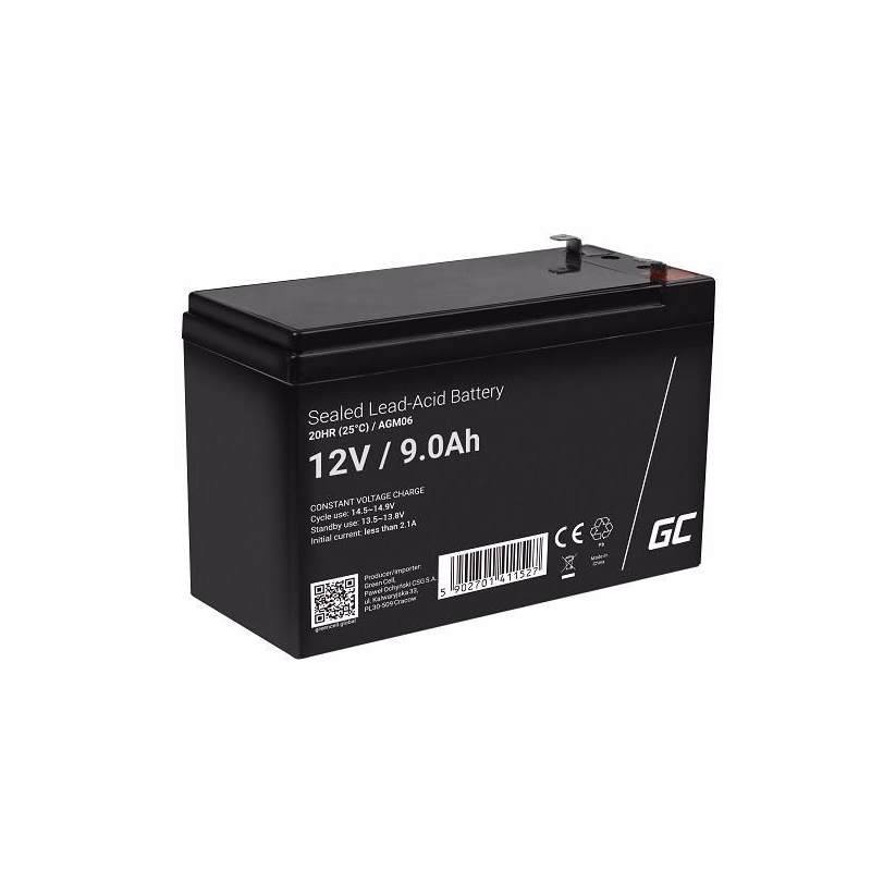 Green Cell AGM VRLA 12V 9Ah maintenance-free battery pre UPS units