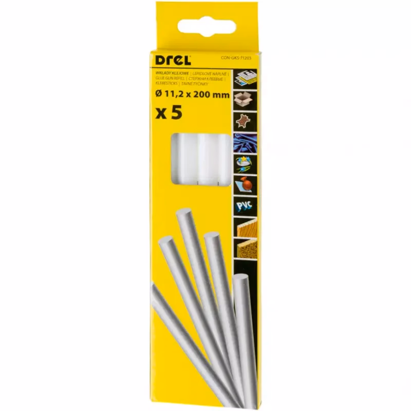 Lepiace tyčinky 5 ks, 11,2x200 mm, biele CON-GKS-71203