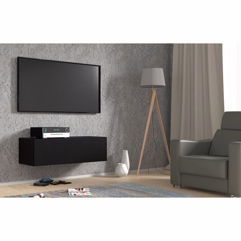ArtBm Závesný TV stolík BINGO 100 cm | čierny mat