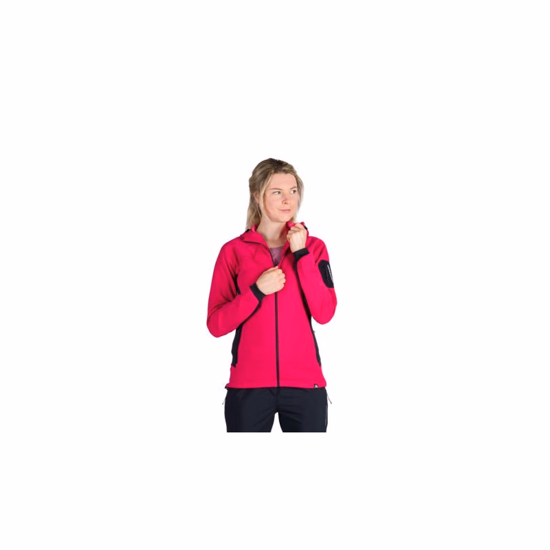 Dámska turistická mikina so zipsom NORTHFINDER MARCELLA-577cherryblack