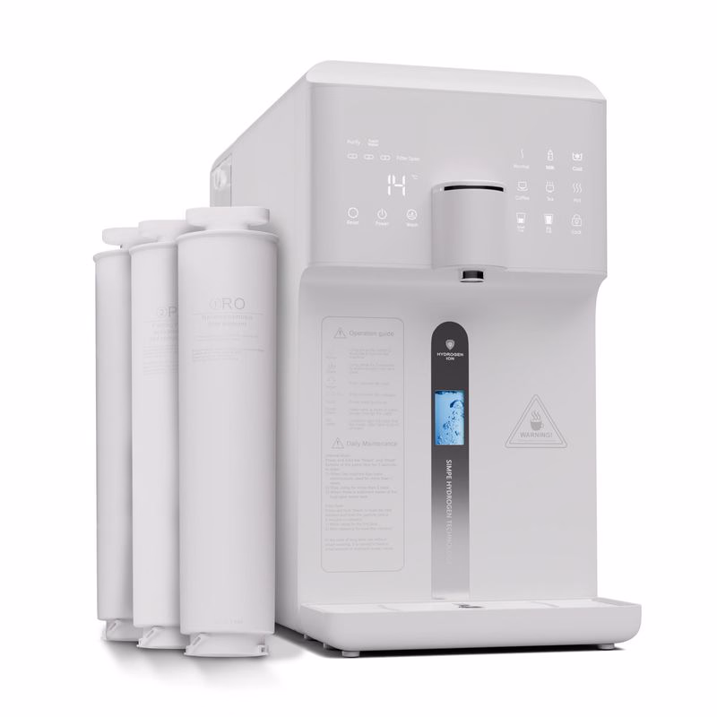 Klarstein AquaFina 6L, čistička vody, 5-stupňová filtrácia, objem 6 l, HD dotykový displej, 6 teplôt vody, biela