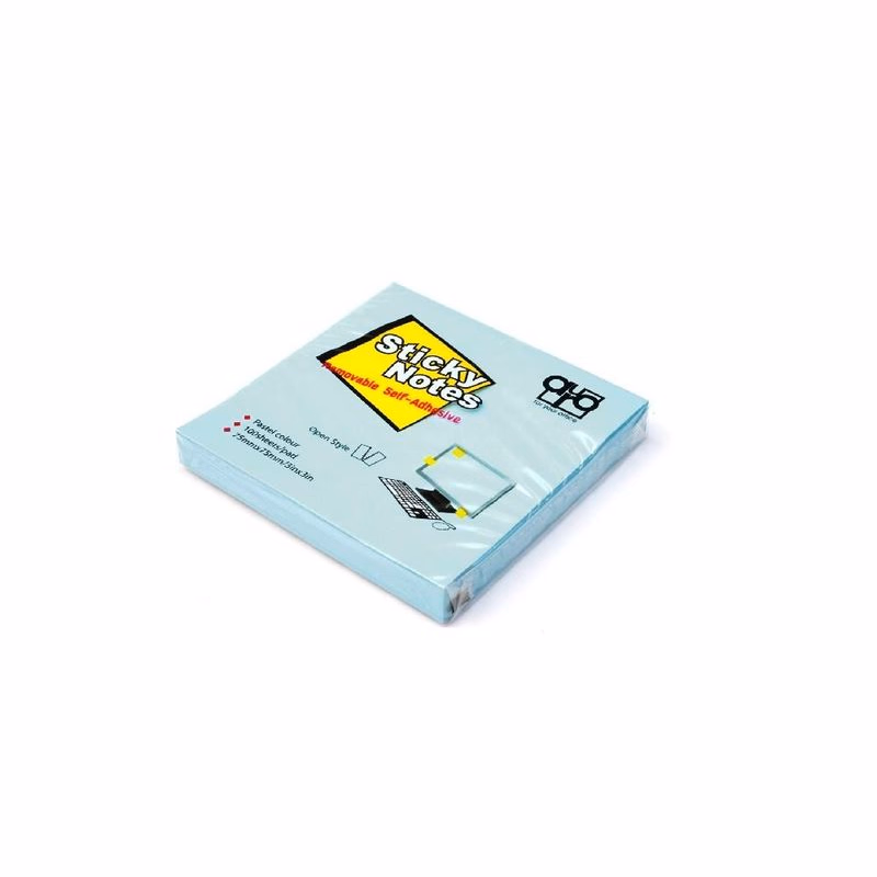 Bloček samolepiaci 75x75mm modrý 100 listov Auro