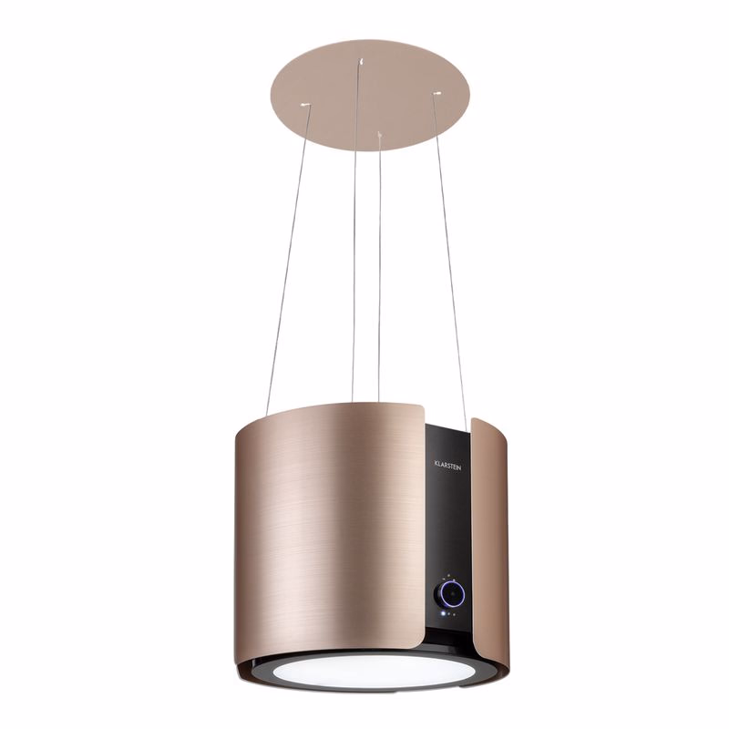 Klarstein Skyfall, digestor, 45 cm, ostrovčekový, 402 m³/h, LED, nehrdzavejúca oceľ, zlatý