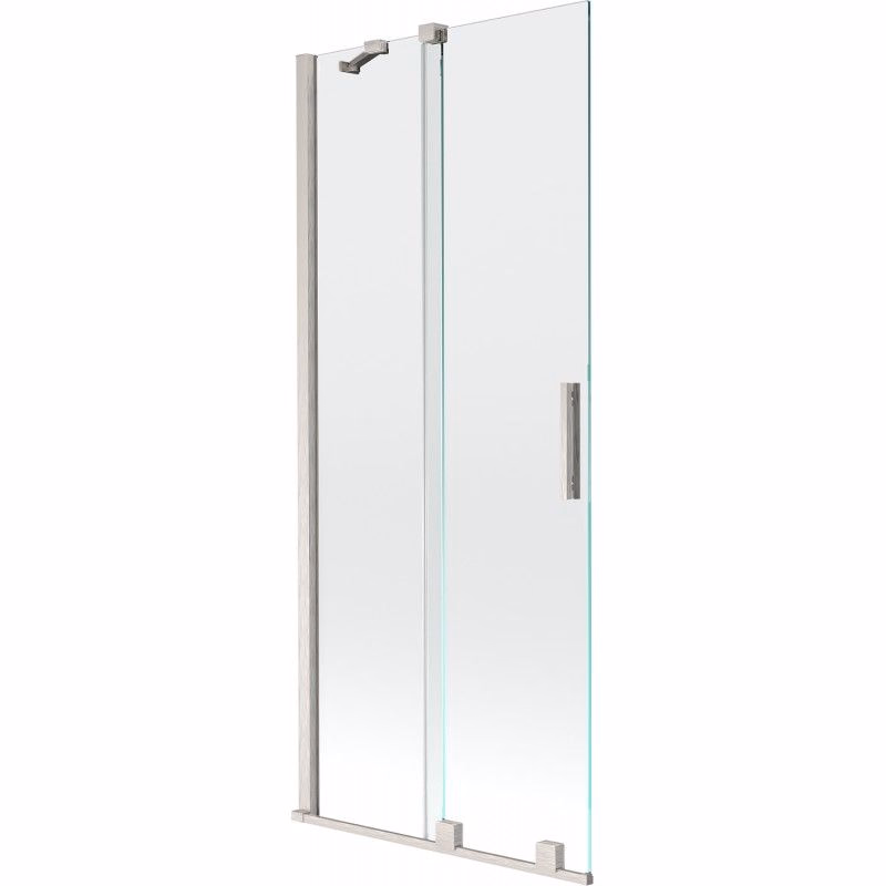 MEXEN/S - Velár dvojkrídlová posuvná vaňová zástena 85 x 150, transparent, nikel kartáčovaný 896-085-000-01-97