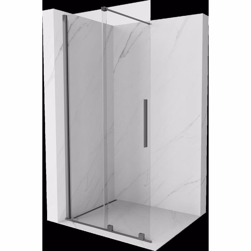 MEXEN/S - Velar Sprchová zástena posuvná Walk-in 100 x 200, transparent 8 mm, grafit metal 871-100-000-03-95