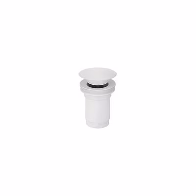 Bathco 0212BL - Umývadlová vpusť bez prepadového otvoru CLICK-CLACK, priemer 6 cm, matná biela 0212BL