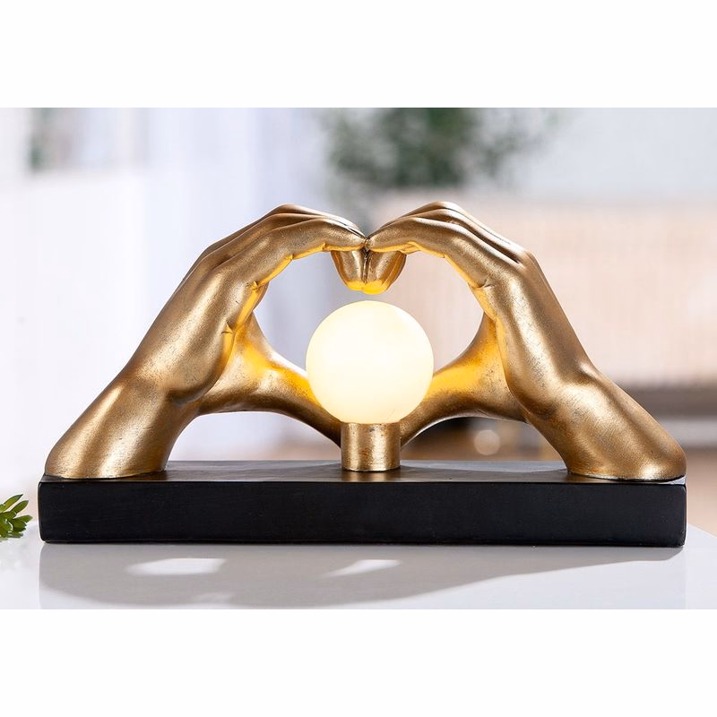 LED stolová lampa zlaté srdce