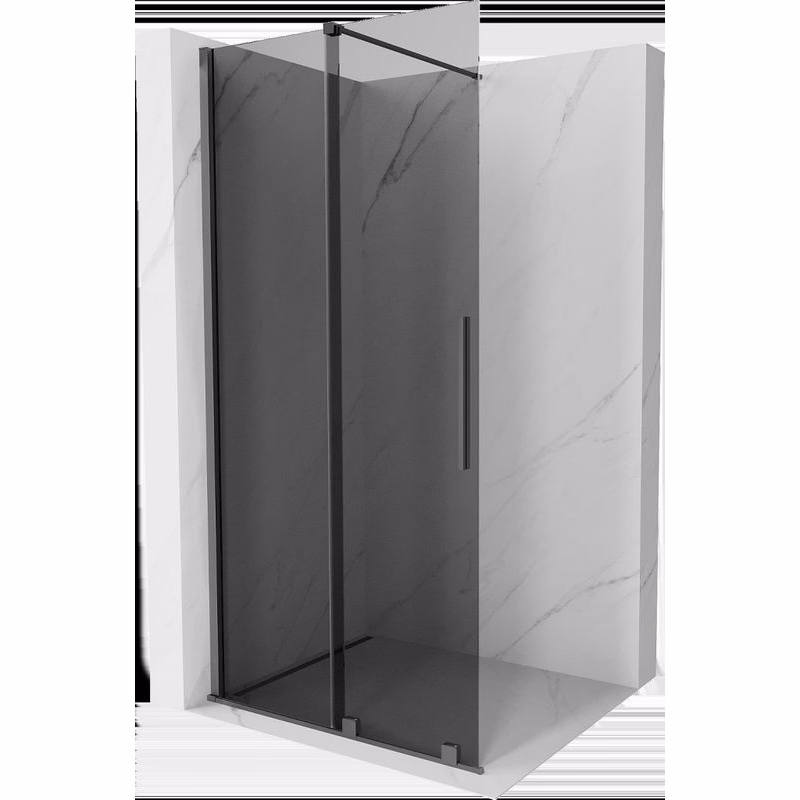 MEXEN/S - Velar Sprchová zástena posuvná Walk-in 110 x 200, grafit 8 mm, grafit metal 871-110-000-43-95