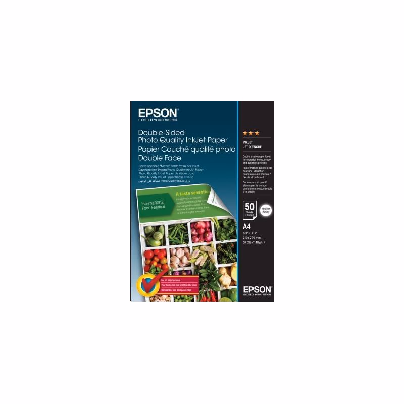 EPSON Paper A4 - Double-Sided Photo Quality Inkjet Paper A4 50 Sheets