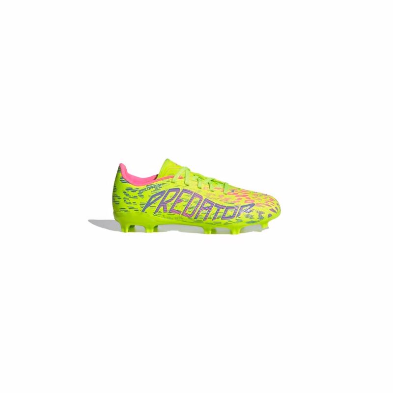 Chlapčenské futbalové kopačky outdoorové ADIDAS Predator League Jr FG lucid lemon blue fusion lucid pink