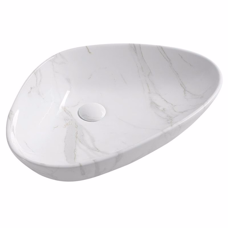 SAPHO - DALMA keramické umývadlo na dosku, 58,5x39cm, carrara 217