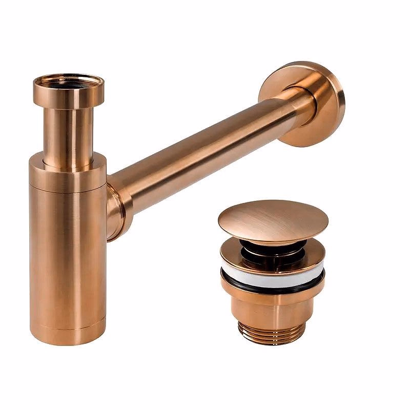 REA - Umývadlový sifón s univerzálnym výpustom click-clack - COPPER MAT REA-A5699
