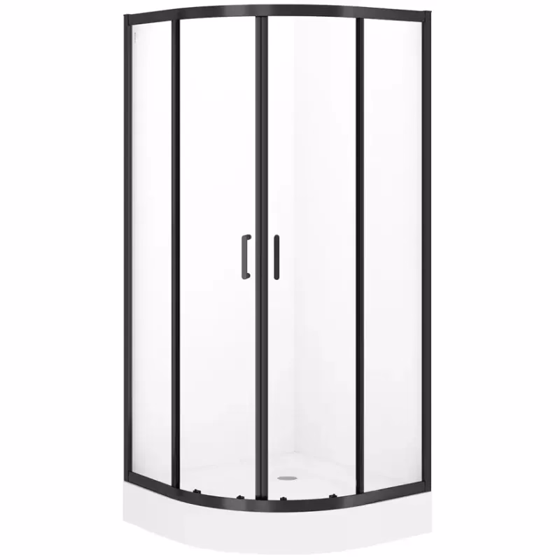 Sprchový kút polkruhový Brasco 90x90x190 black S168-004