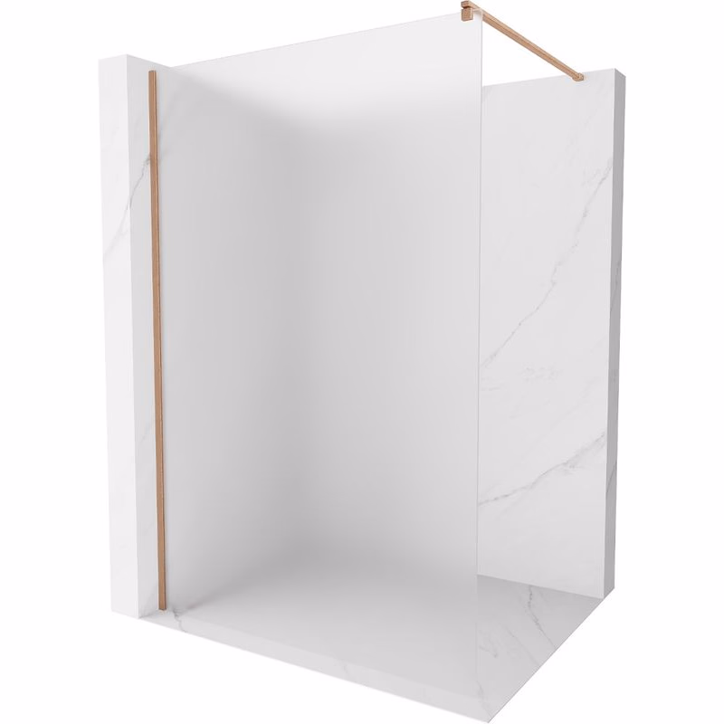 MEXEN/S - Kioto Sprchová zástena WALK-IN 80 x 200, dekor 8 mm, meď kartáčovaná 800-080-101-65-30