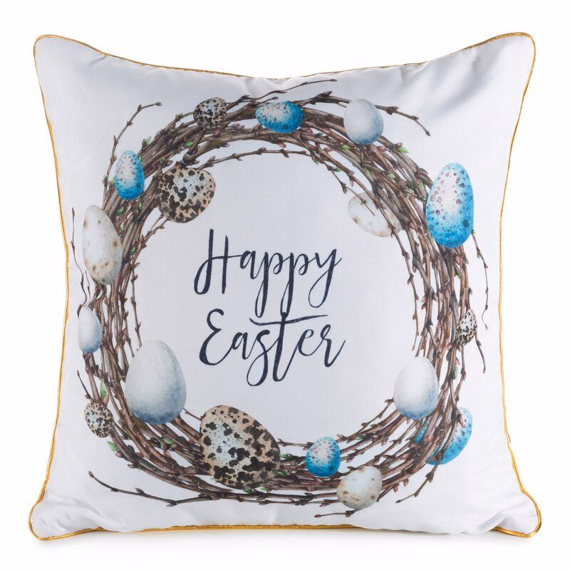 ArtFir Veľkonočná obliečka na vankúš EASTER 51 | biela/hnedá 45 x 45 cm