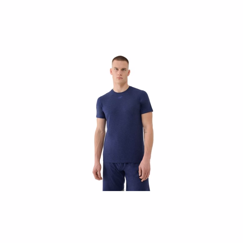 Pánske tréningové tričko s krátkym rukávom 4F TSHIRT FNK M1344-30M-DARK BLUE MELANGE